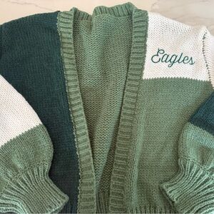 Eagles Green and White Women's Sweater
